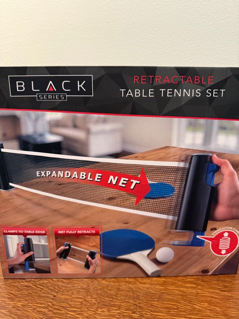 Black Series Retractable Table Tennis Set - Blue
